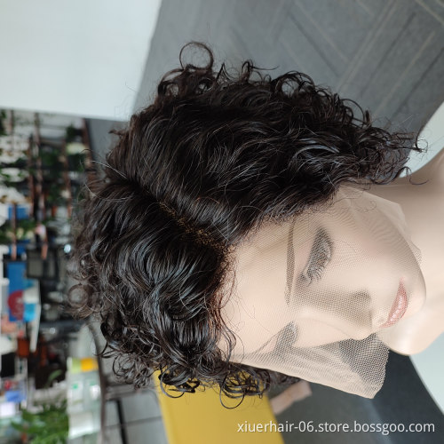 Cheap Brazilian Human Hair Pixie Curls Wig, Pixie Cut Curly Frontal Short Wig, Short Curly Pixie Wig